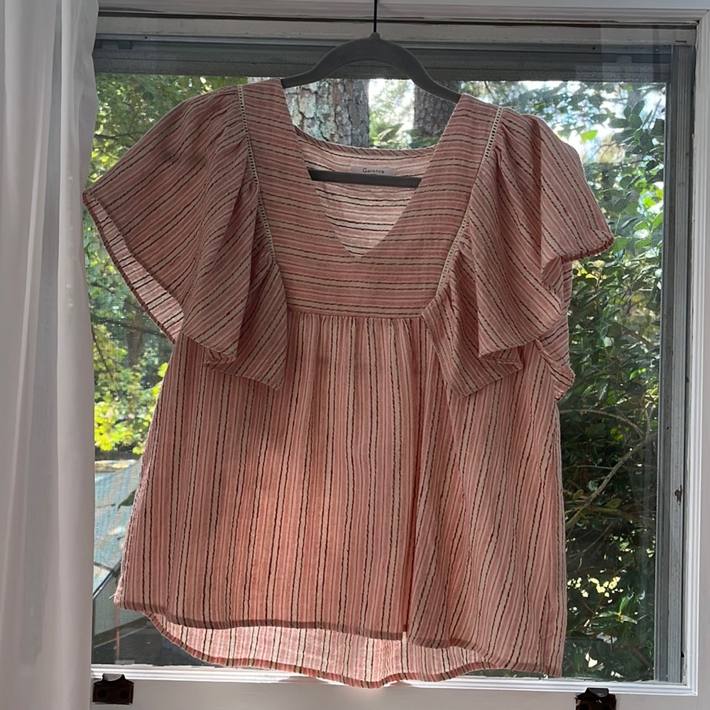 Garance Paris Flutter Sleeve top Size Medium